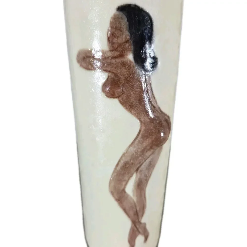 Vtg 1960s Sexy Naked Ladies Risque 3D Tumbler Glasses Tiki Barware Nude Naughty‎